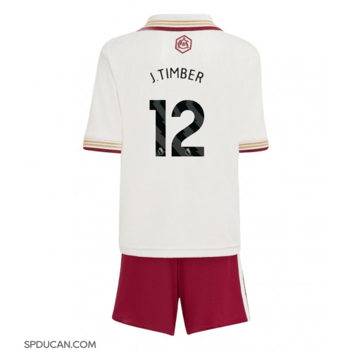 Dječji Nogometni Dres Arsenal Jurrien Timber #12 Rezervni 2025-26 Kratak Rukav (+ Kratke hlače)